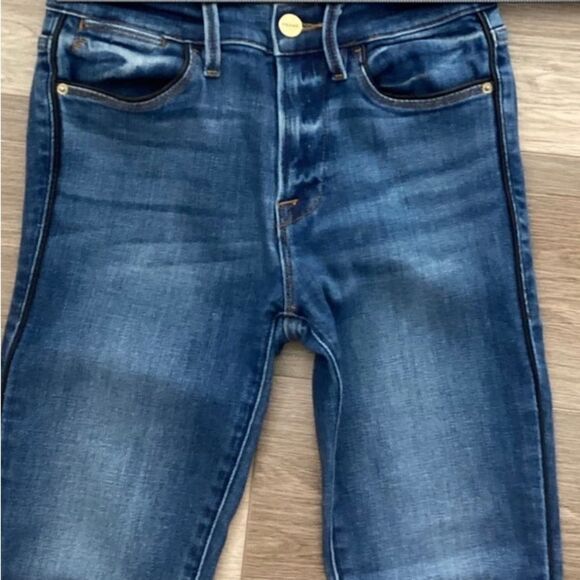 Frame Jeans Women’s Size 24 Color Blue LeHigh Skinny with Black Pipping - Picture 6 of 10
